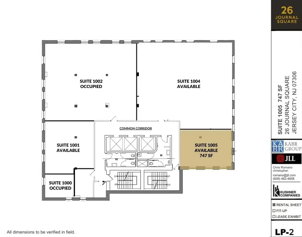 Floorplan of Suite 1005, 26 Journal Square